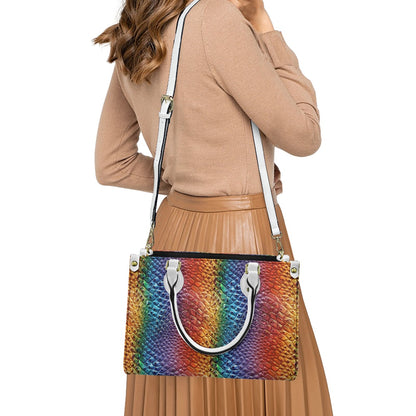 Unique Ostrich Rainbow Pride Women's PU Leather Twill Handbag