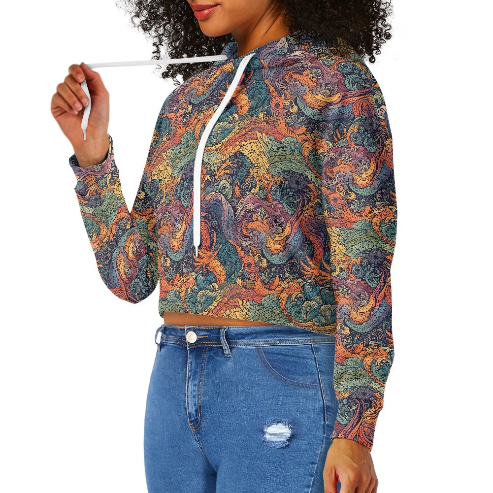 Women's midriff-baring sweatshirt - Chinese