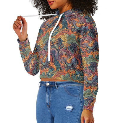 Women's midriff-baring sweatshirt - Chinese