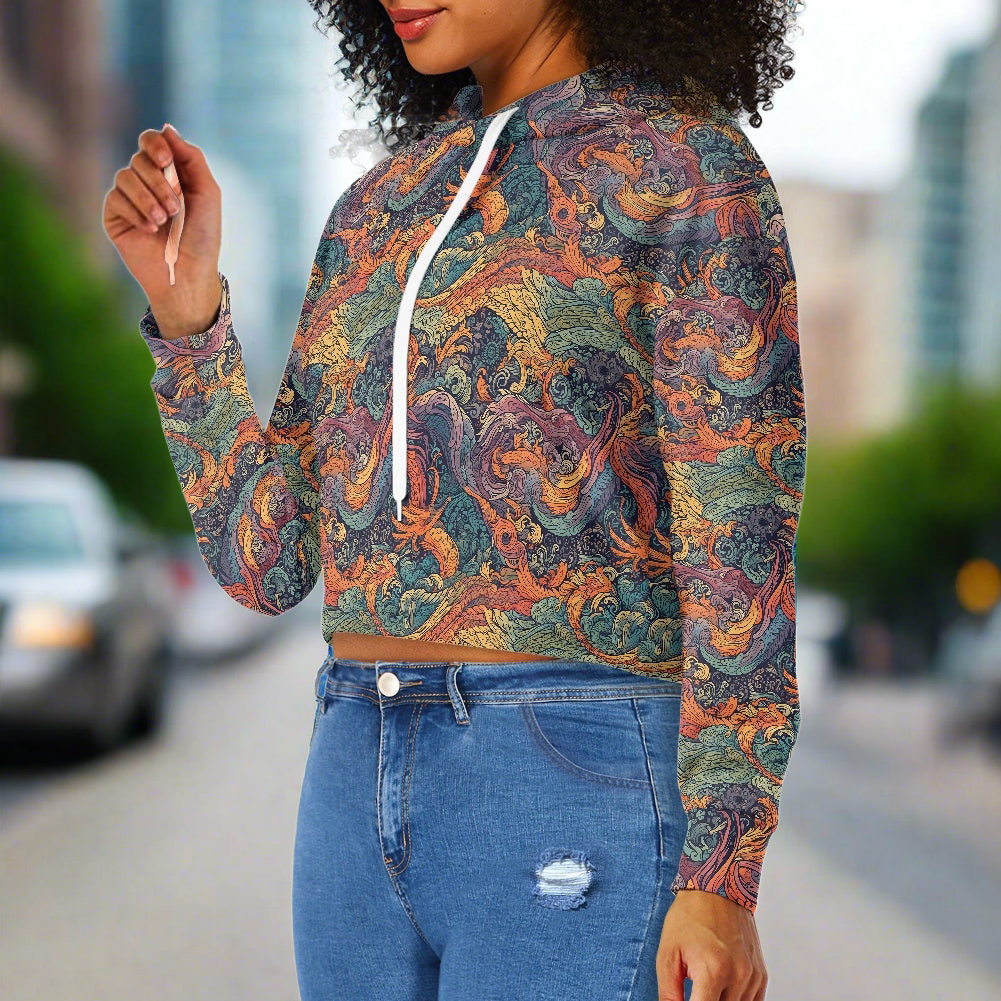 Women's midriff-baring sweatshirt - Chinese