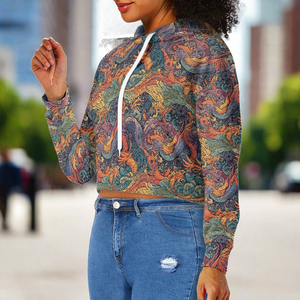 Women's midriff-baring sweatshirt - Chinese