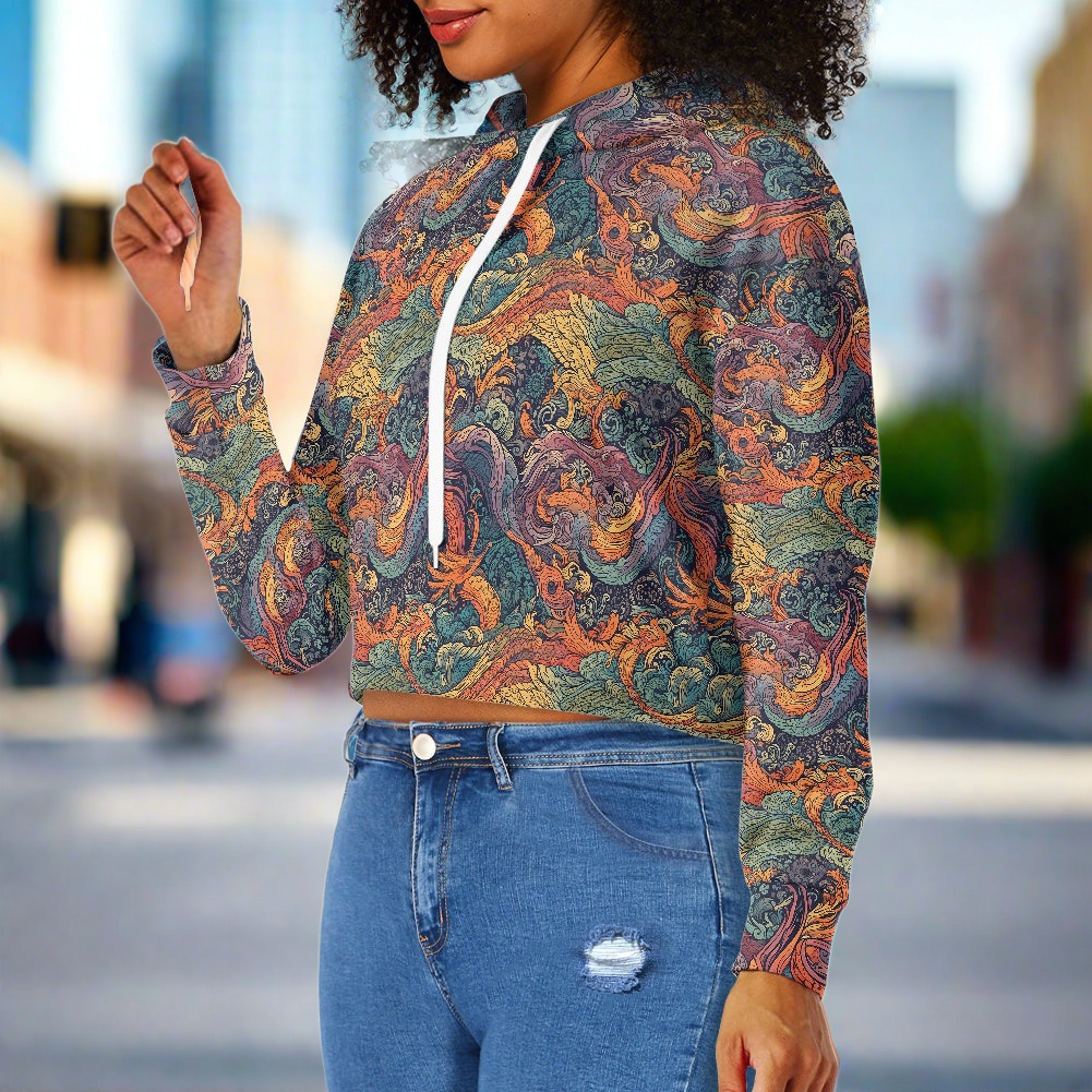 Women's midriff-baring sweatshirt - Chinese