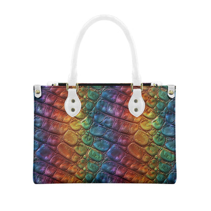 Alligator Rainbow Pride Women's PU leather twill handbag