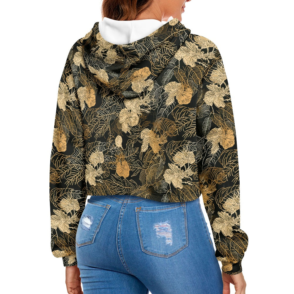 Women's midriff-baring sweatshirt - Tropical
