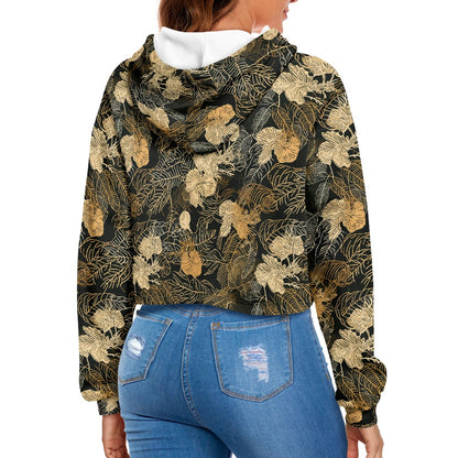 Women's midriff-baring sweatshirt - Tropical