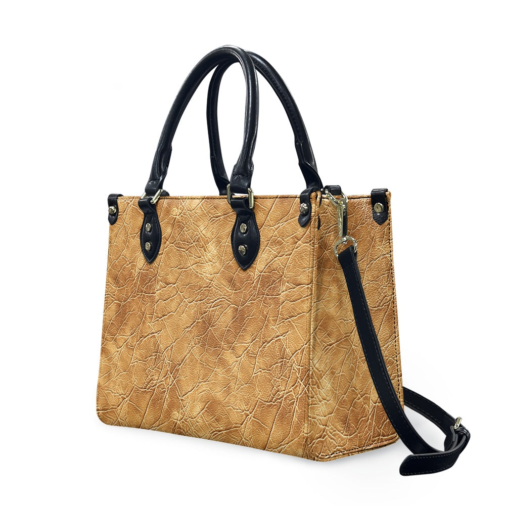 Amber Glow: Sophisticated Women’s PU Leather Twill Handbag