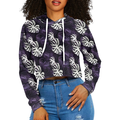 Women's midriff-baring sweatshirt - Tropical