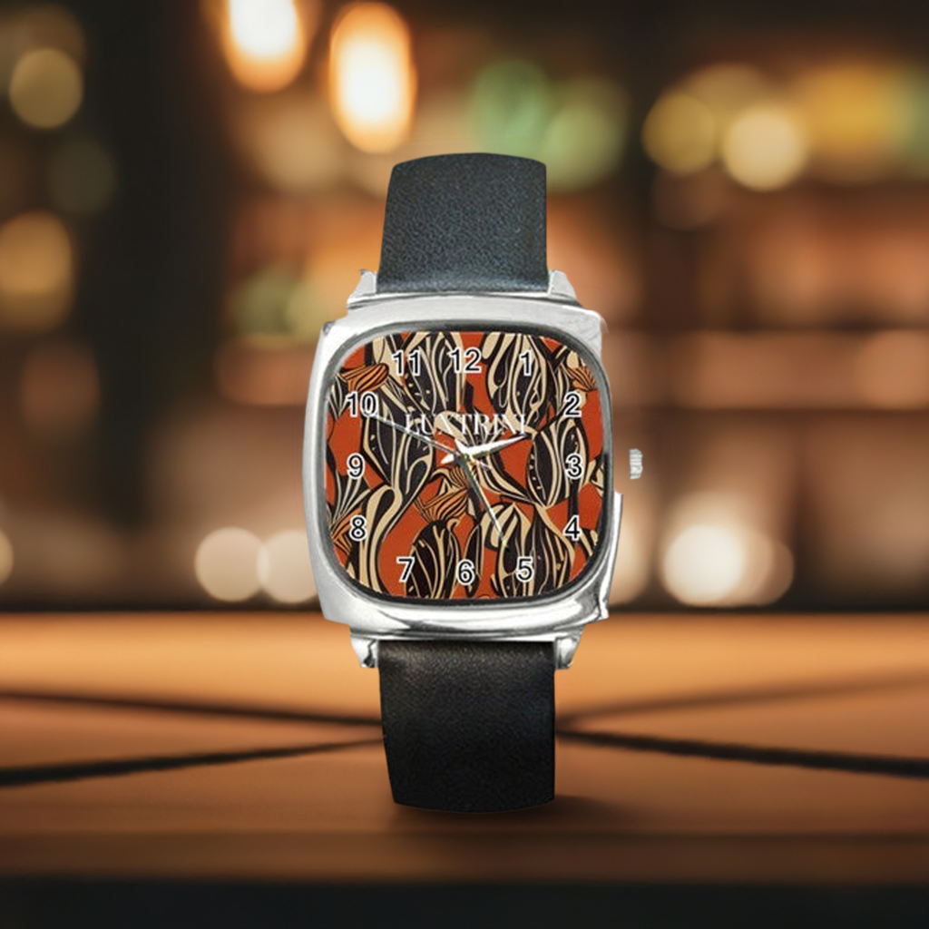 African - Ethnic Square Metal Watch