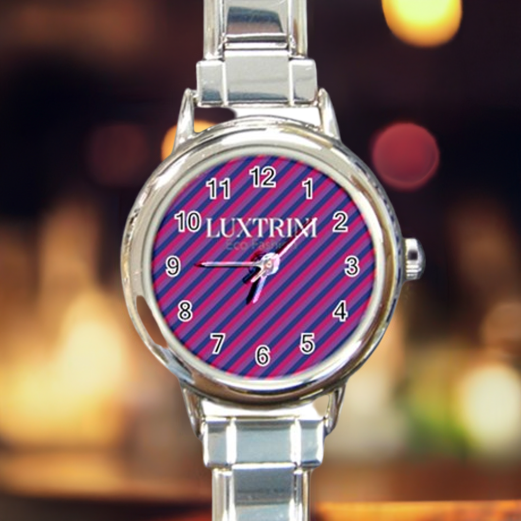 Bisexual Flag Round Italian Charm Watch