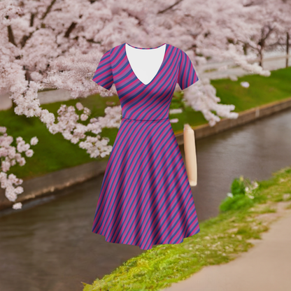 Bisexual Pride Women Ruffle Bottom Dress