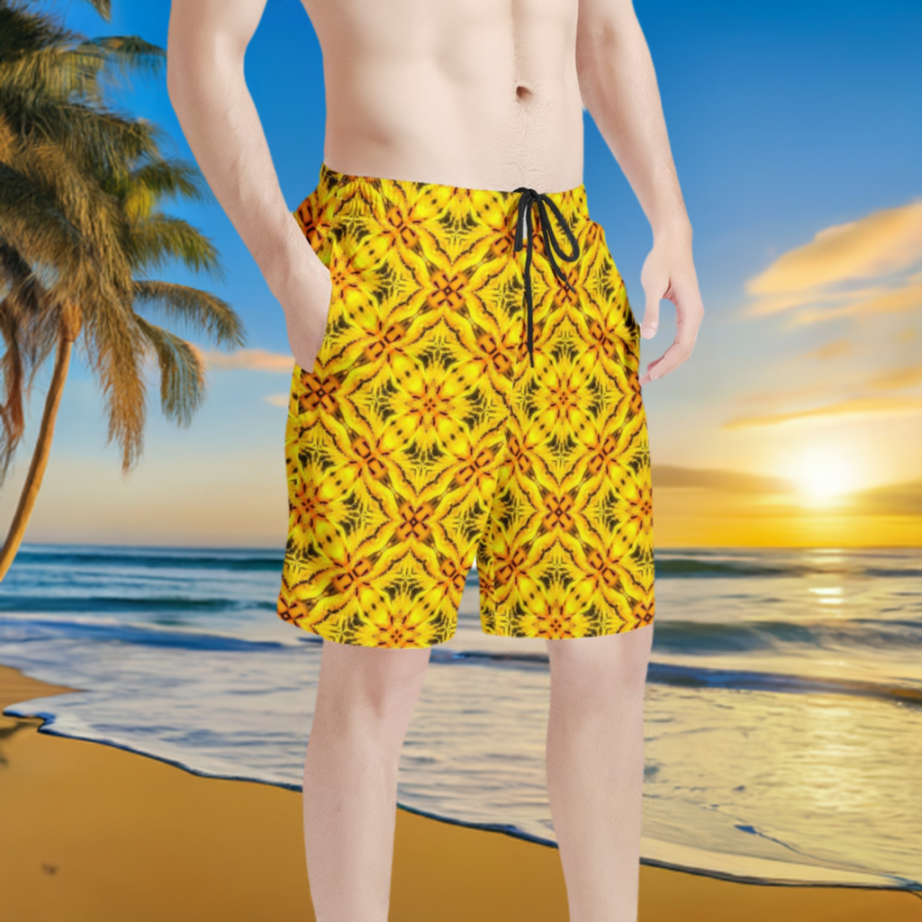 Men's All Over Board Shorts - Yellow Toghu: Cameroon