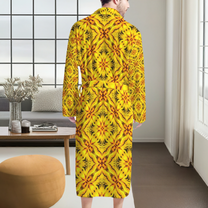 African Ethnic Yellow Toghu: Cameroon Men's Bathrobe