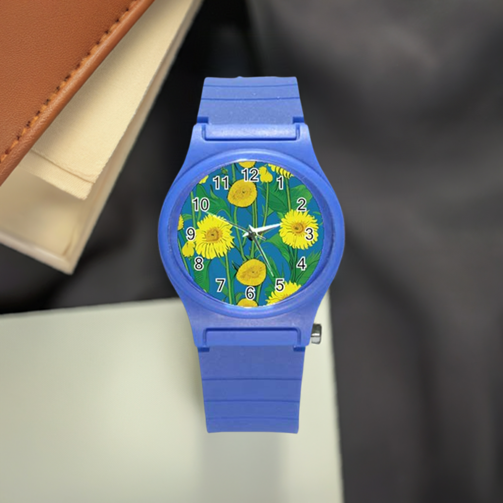 Sunflower Round Plastic Sport Watch (S)