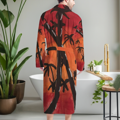 Bamboo at Sunset Men's Bathrobe