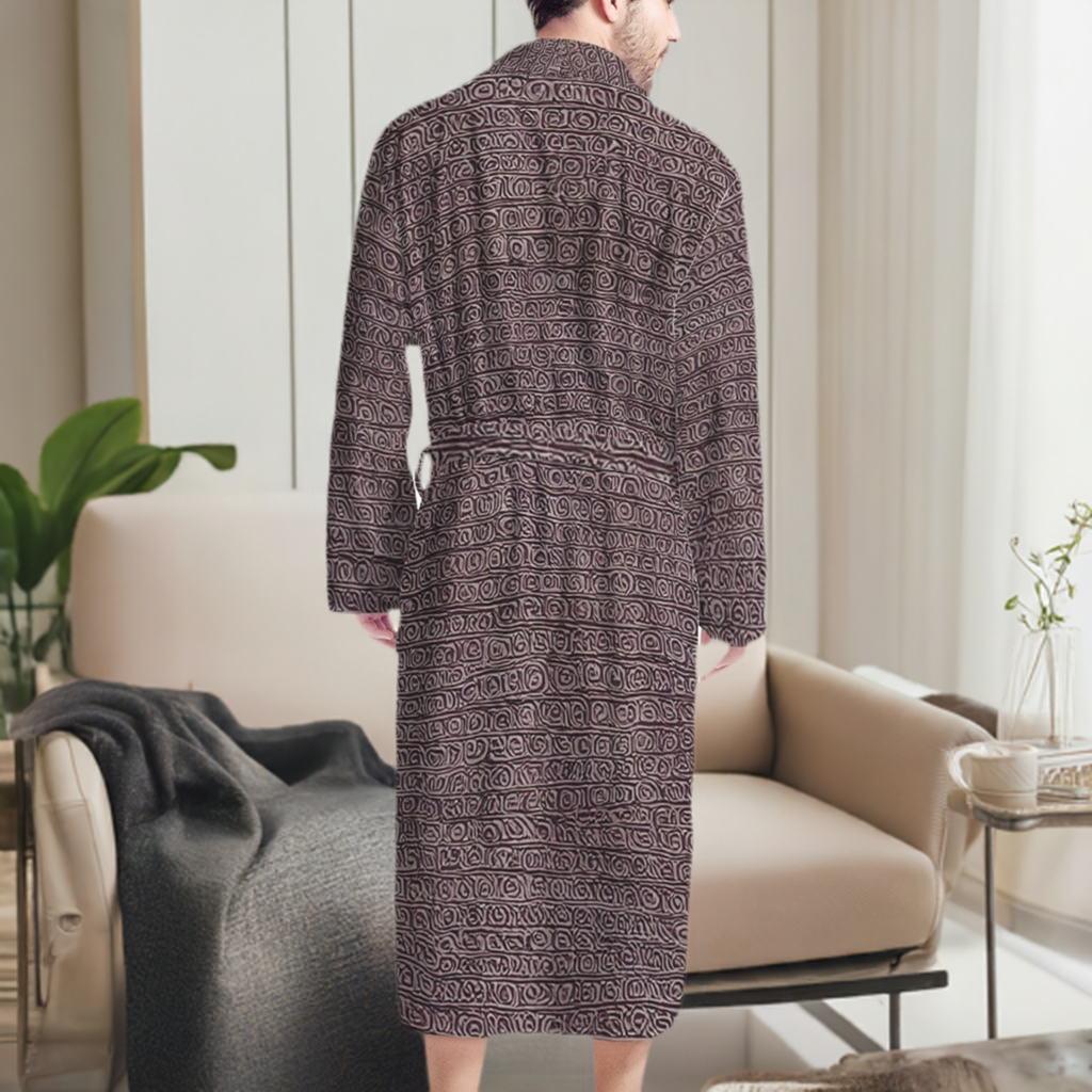 African | Ethnic | Mudcloth | Men's Bathrobe