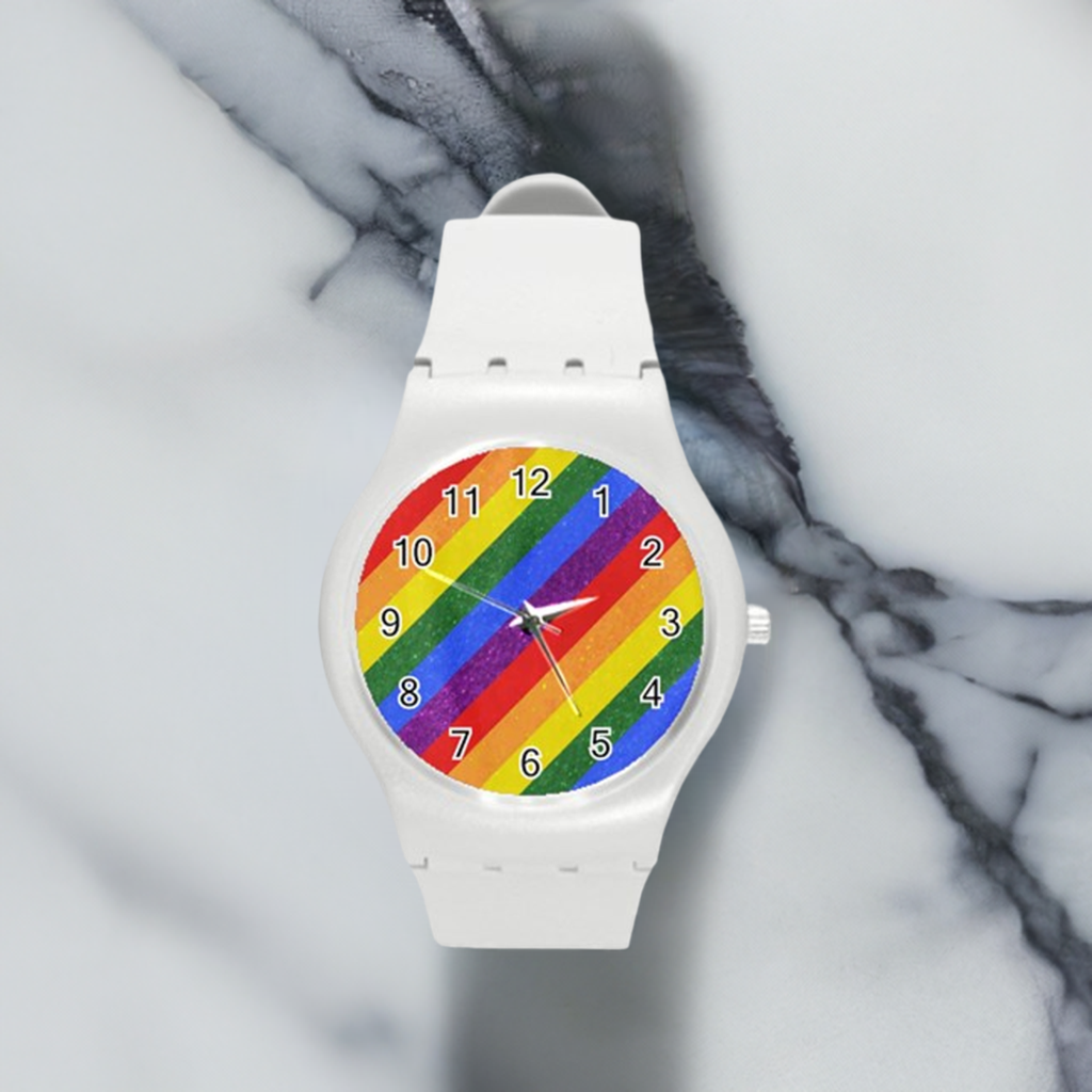 Rainbow Pride Round Plastic Sport Watch (M)