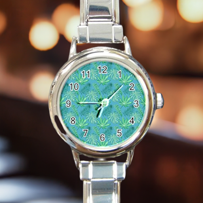 Monstera Round Italian Charm Watch