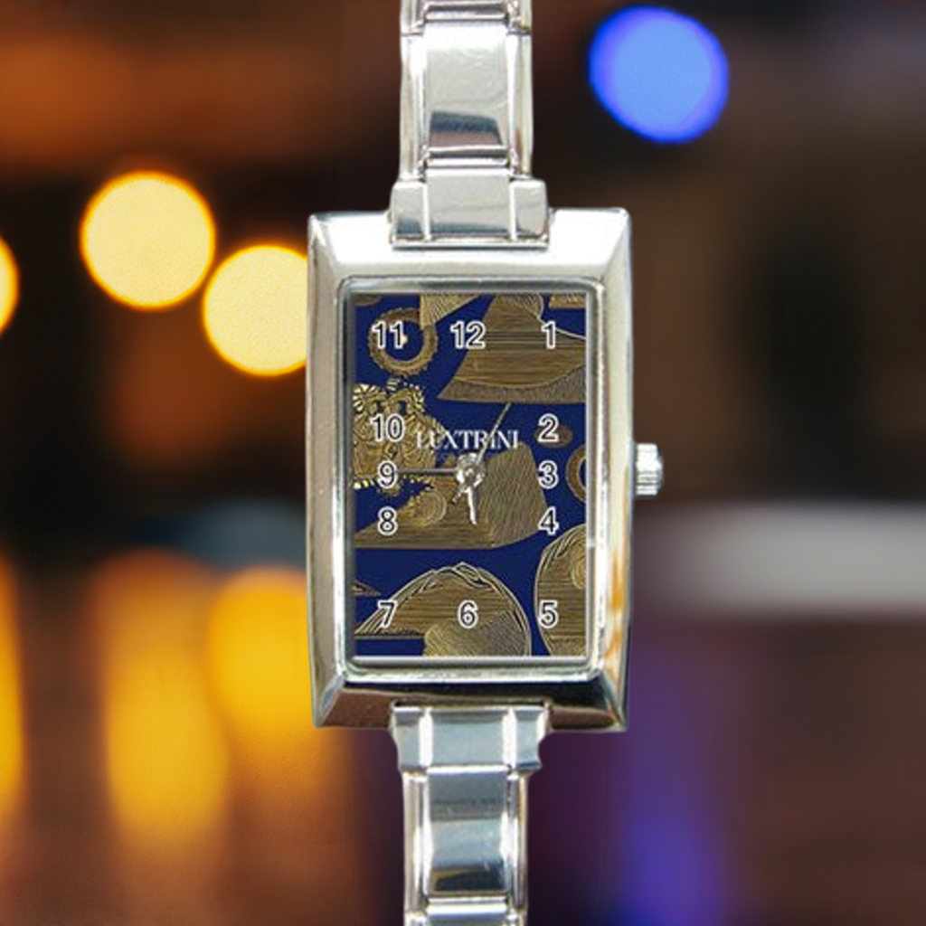 African | Ethnic | Rectangle Italian Charm Watch