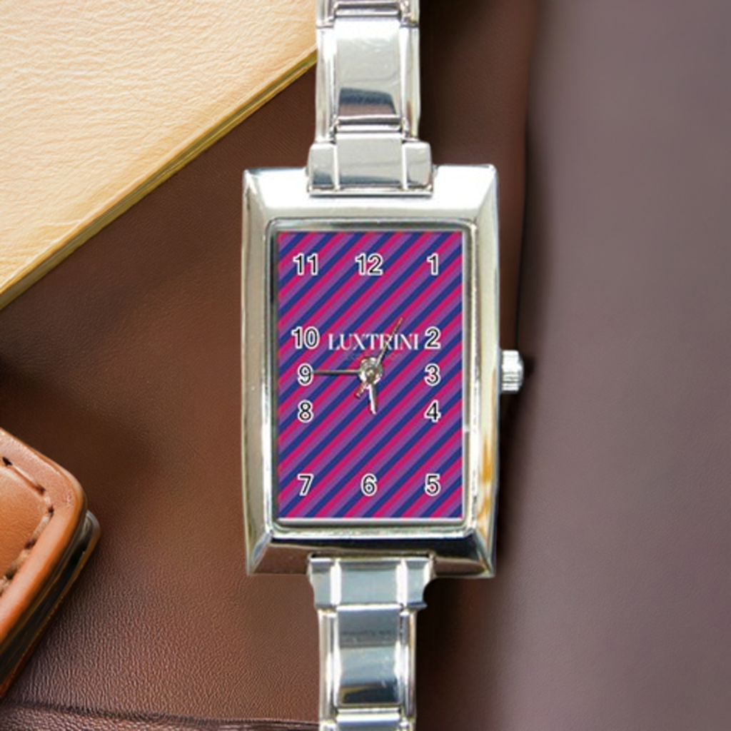 Bisexual Flag Rectangle Italian Charm Watch