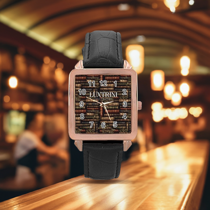 The Librarian Rose Gold Leather Watch