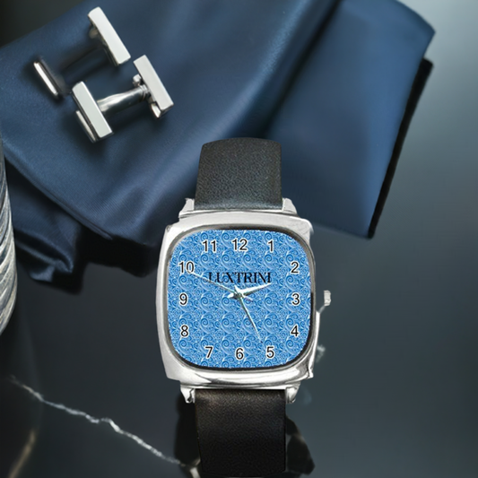 Blue Wind Square Metal Watch