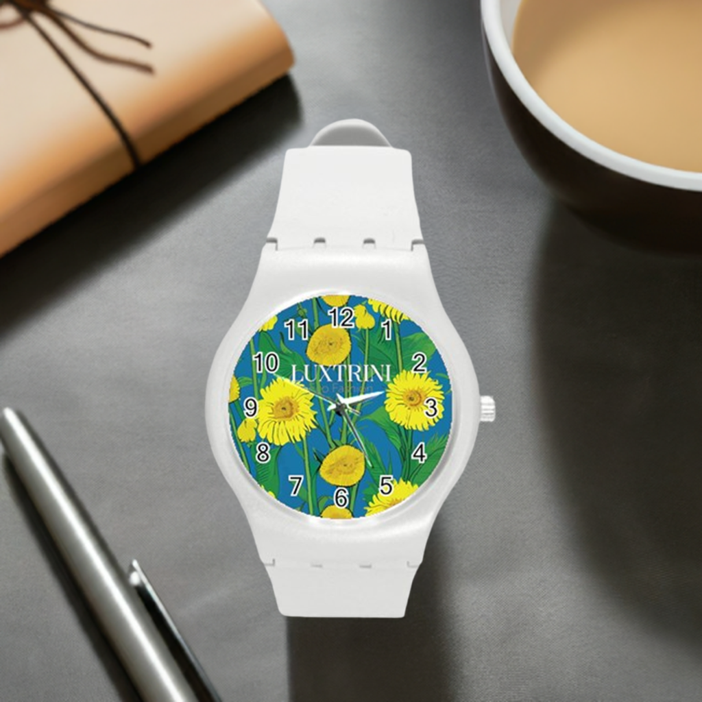 Sunflower Round Plastic Sport Watch (M)