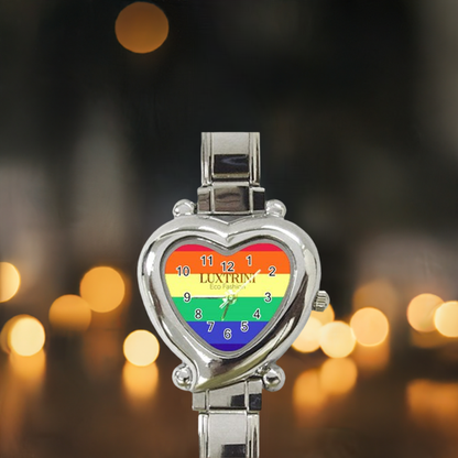 LGBTQ Rainbow Pride #12 Heart Italian Charm Watch