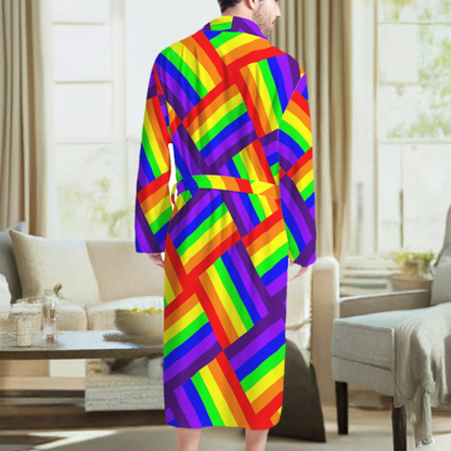 Rainbow Weave Men's Bathrobe