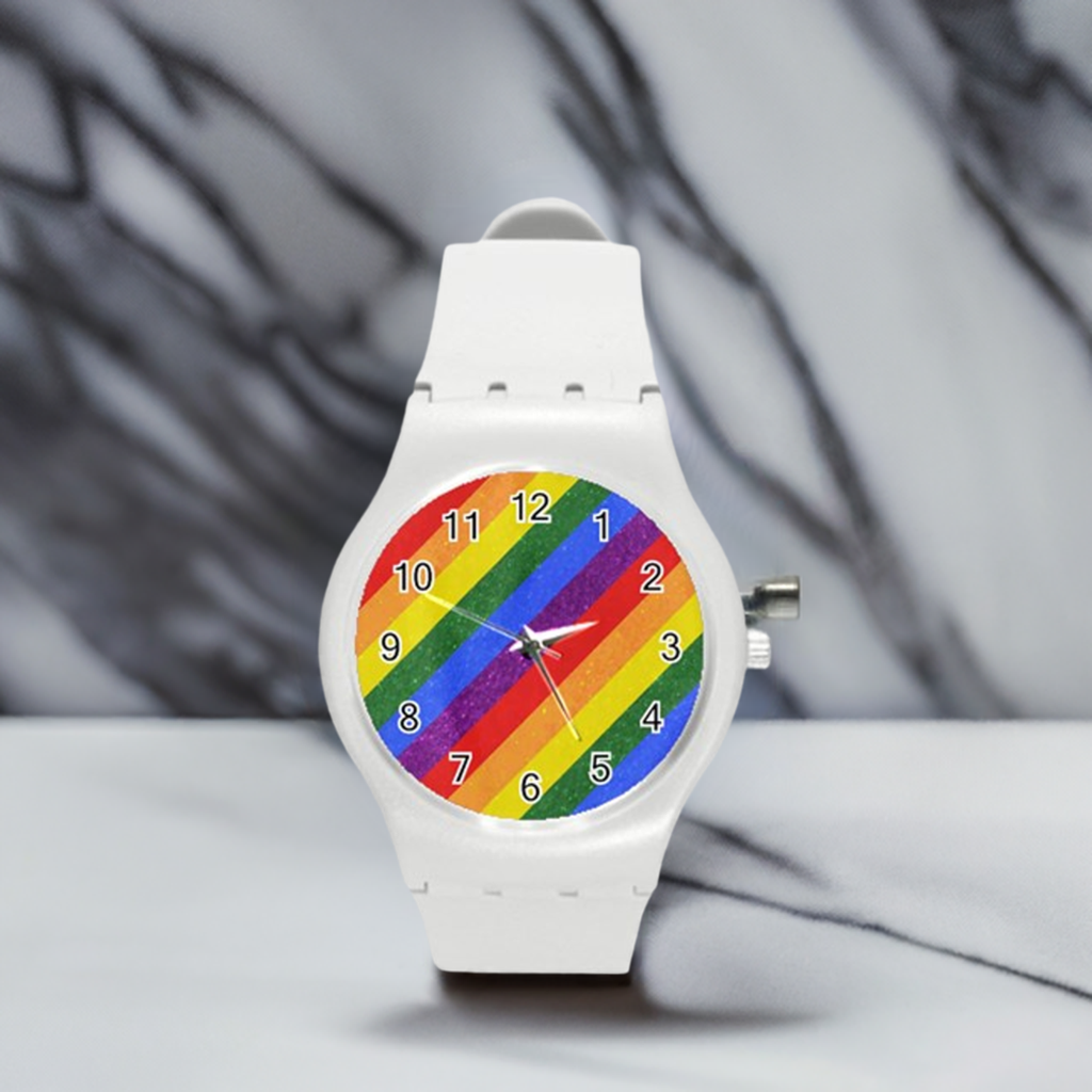 Rainbow Pride Round Plastic Sport Watch (M)