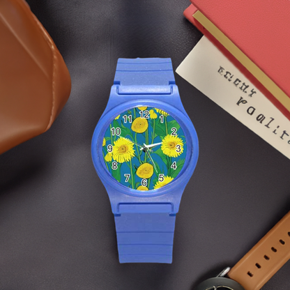 Sunflower Round Plastic Sport Watch (S)