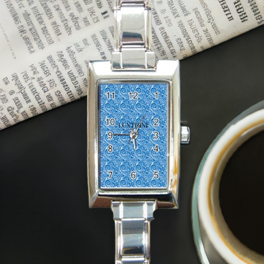 Blue Wind Rectangle Italian Charm Watch