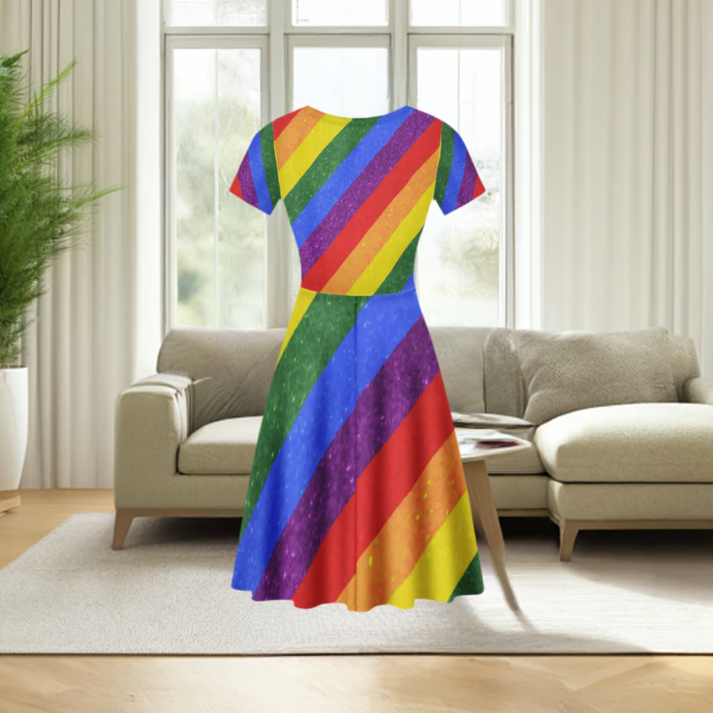 LGBTQ Rainbow Plus Size Women's Dress for Bisexual Pride Events