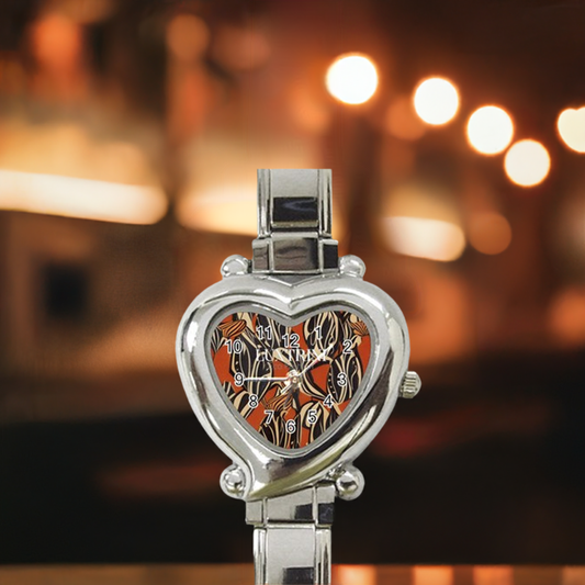 African - Ethnic Heart Italian Charm Watch