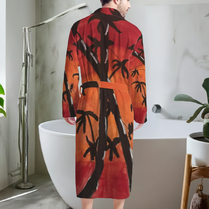 Bamboo at Sunset Men's Bathrobe