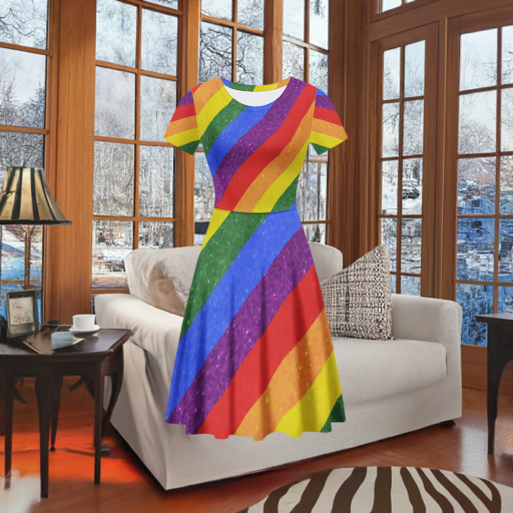 LGBTQ Rainbow Plus Size Women's Dress for Bisexual Pride Events