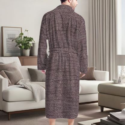 African | Ethnic | Mudcloth | Men's Bathrobe