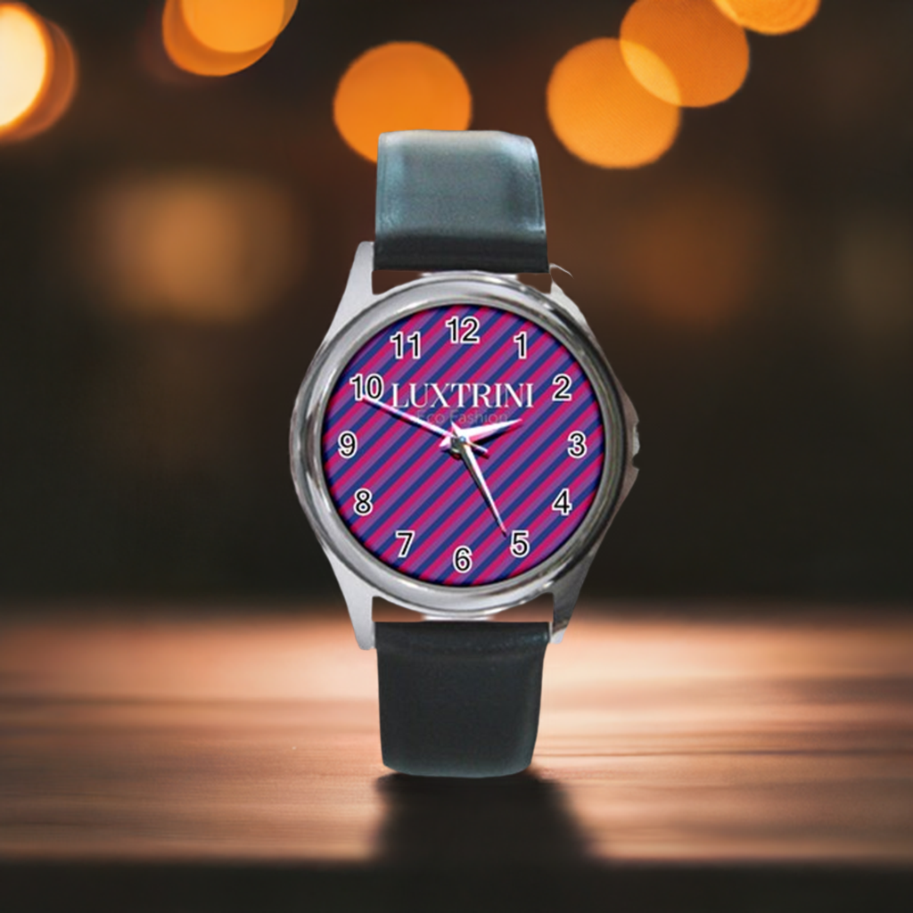 Bisexual Flag Round Metal Watch