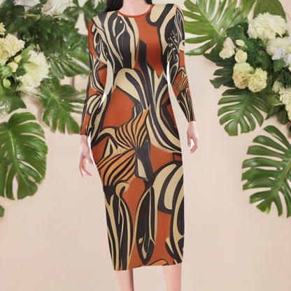 Elegant African Ethnic Bodycon Midi Sheath Dress - Sizes S to 4XL