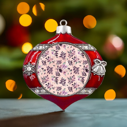 Sangria Metal Snowflake And Bell Red Ornament