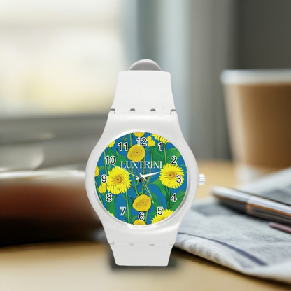 Sunflower Round Plastic Sport Watch (M)