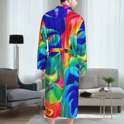 Rainbow Confusion Men's Bathrobe