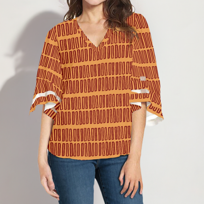 African Women Puff Sleeve Blouse