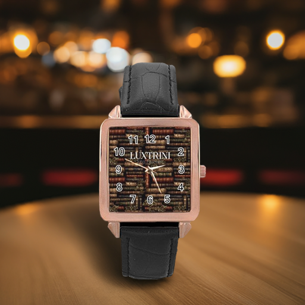 The Librarian Rose Gold Leather Watch