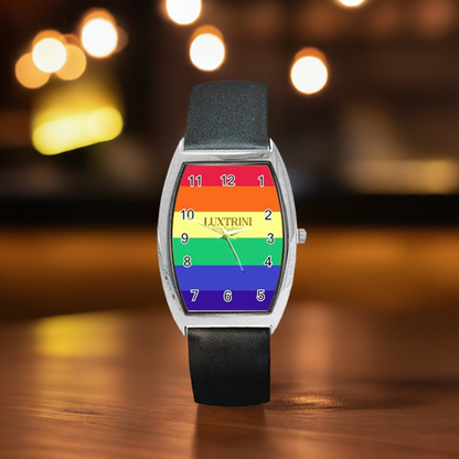 LGBTQ Rainbow Pride #12 Barrel Style Metal Watch