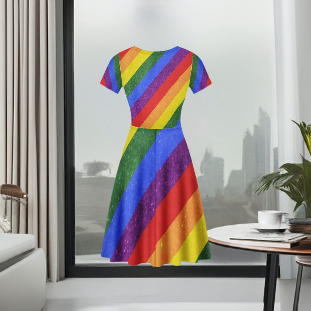 LGBTQ Rainbow Plus Size Women's Dress for Bisexual Pride Events