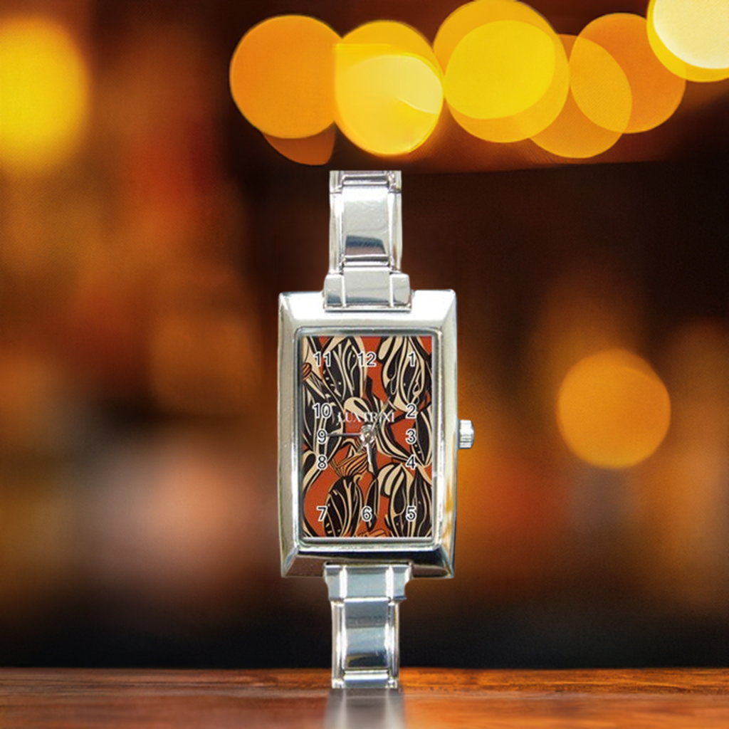 African - Ethnic Rectangle Italian Charm Watch