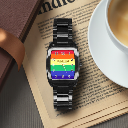 LGBTQ Rainbow Pride #12 Stainless Steel Barrel Watch