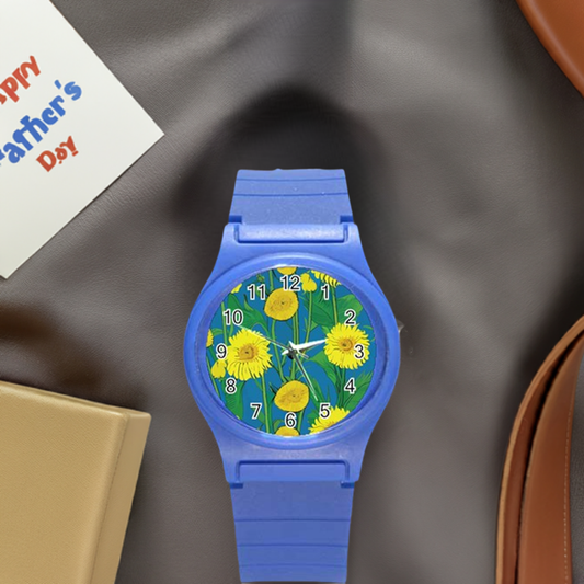 Sunflower Round Plastic Sport Watch (S)