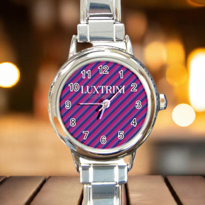 Bisexual Flag Round Italian Charm Watch