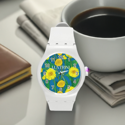 Sunflower Round Plastic Sport Watch (M)